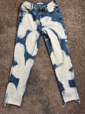 PacSun Blue & White Tie-Dye Boyfriend Jeans